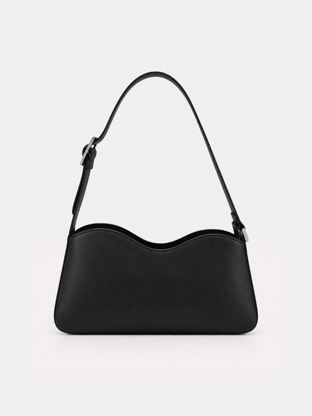 Schultertasche MILEVA aus pflanzlich gegerbtem Leder in Deep Black