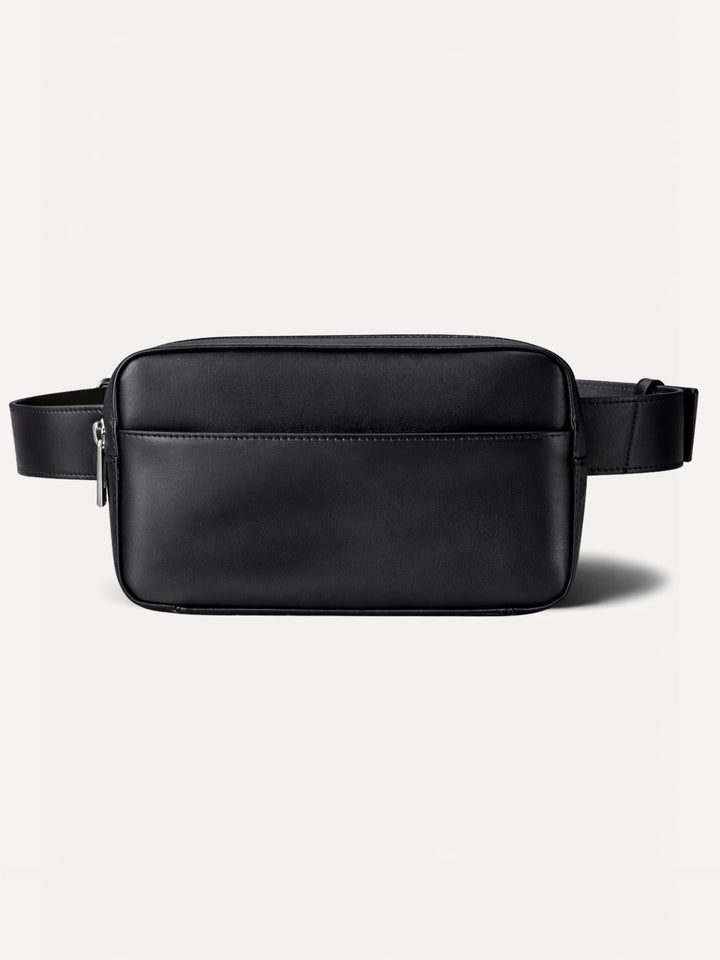 Bauchtasche aus Leder - PALLAS in Deep Black
