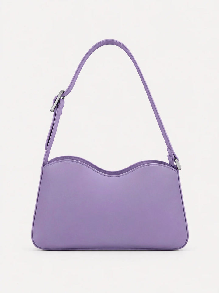 Leather Shoulder Bag MILEVA - Deep Black