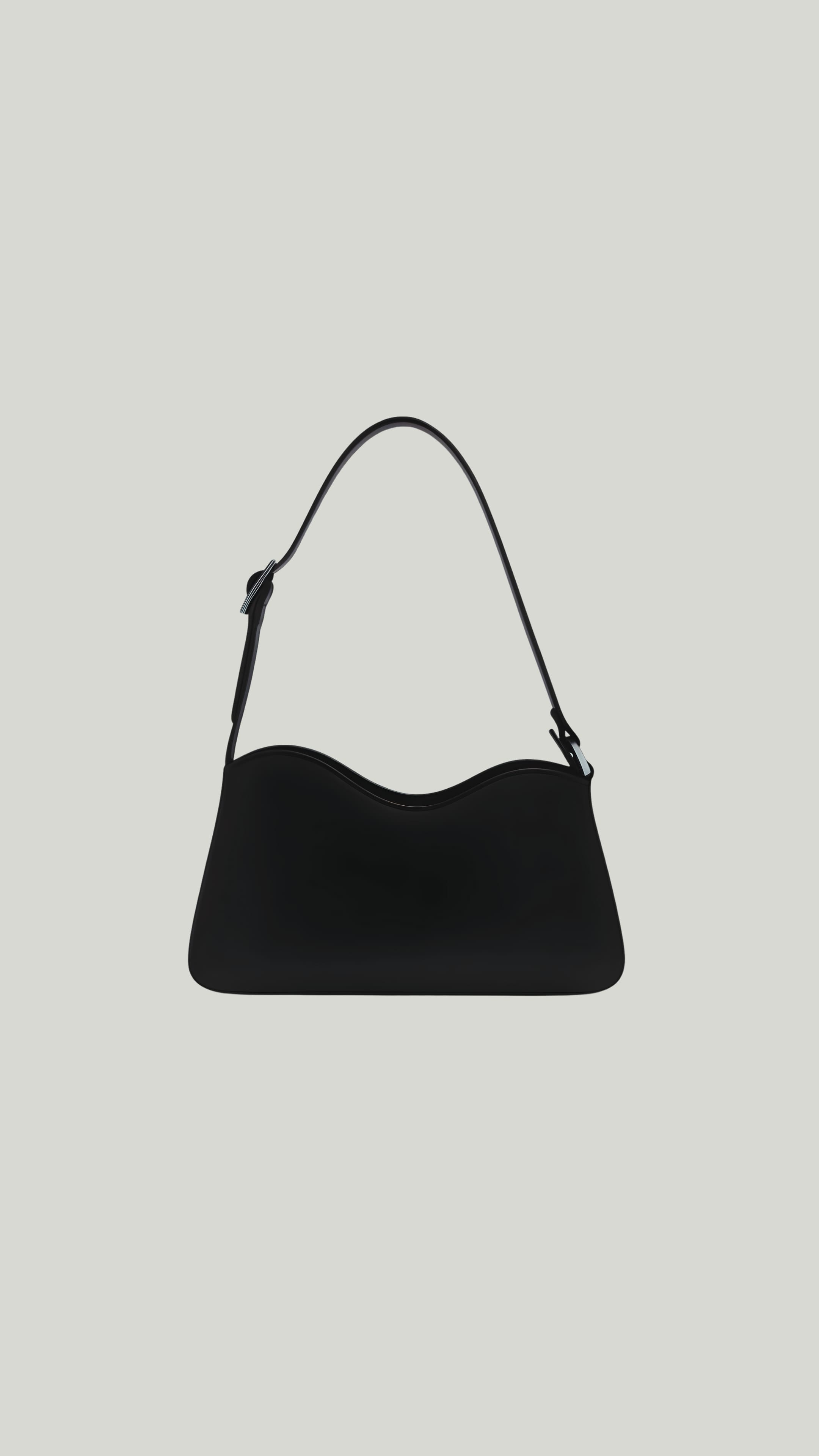 Schultertasche Elara aus Leder in der Farbe Deep Black von PURE Studios
