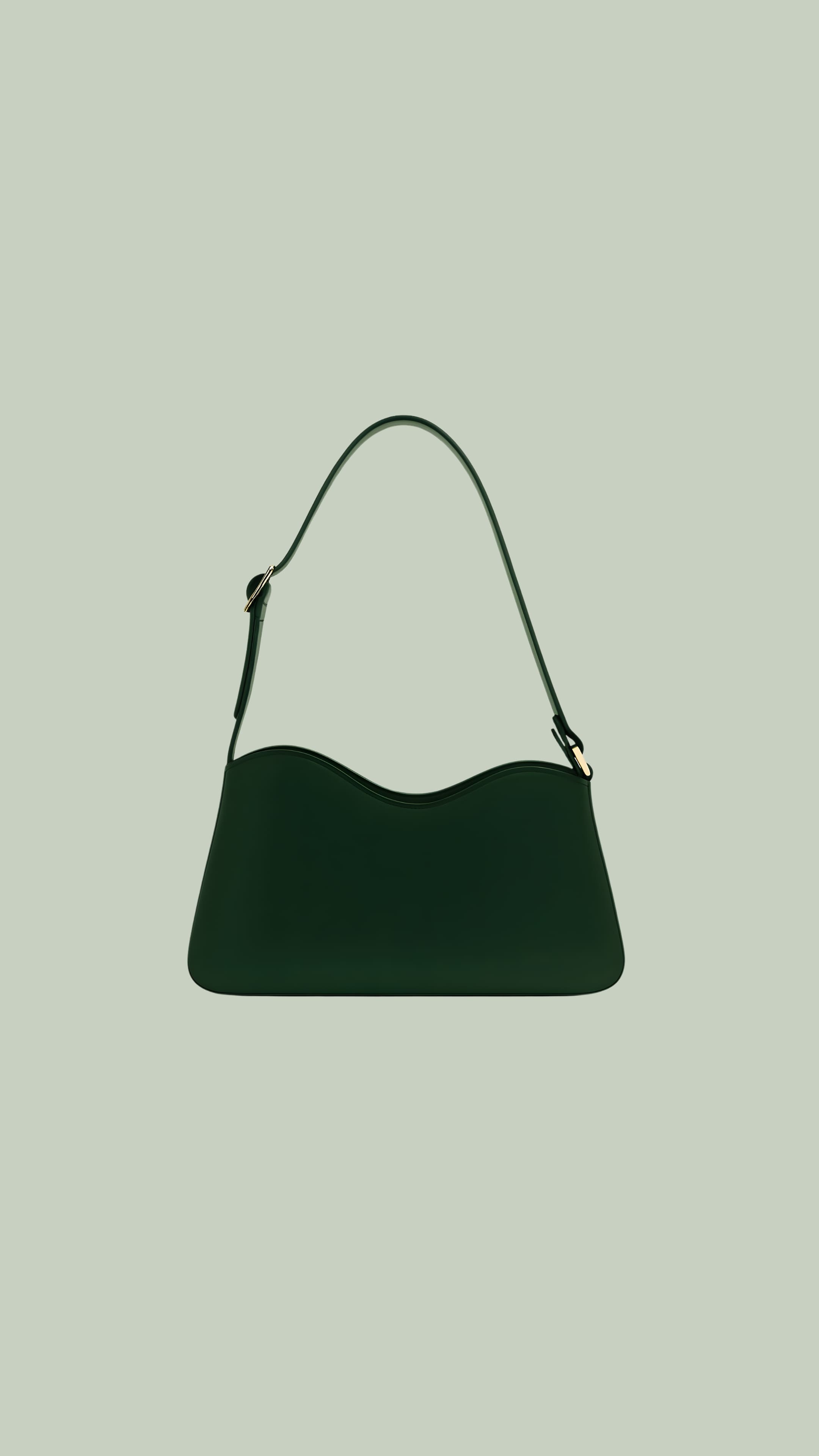 Grüne Schultertasche Elara aus Leder in Forest Green von PURE Studios