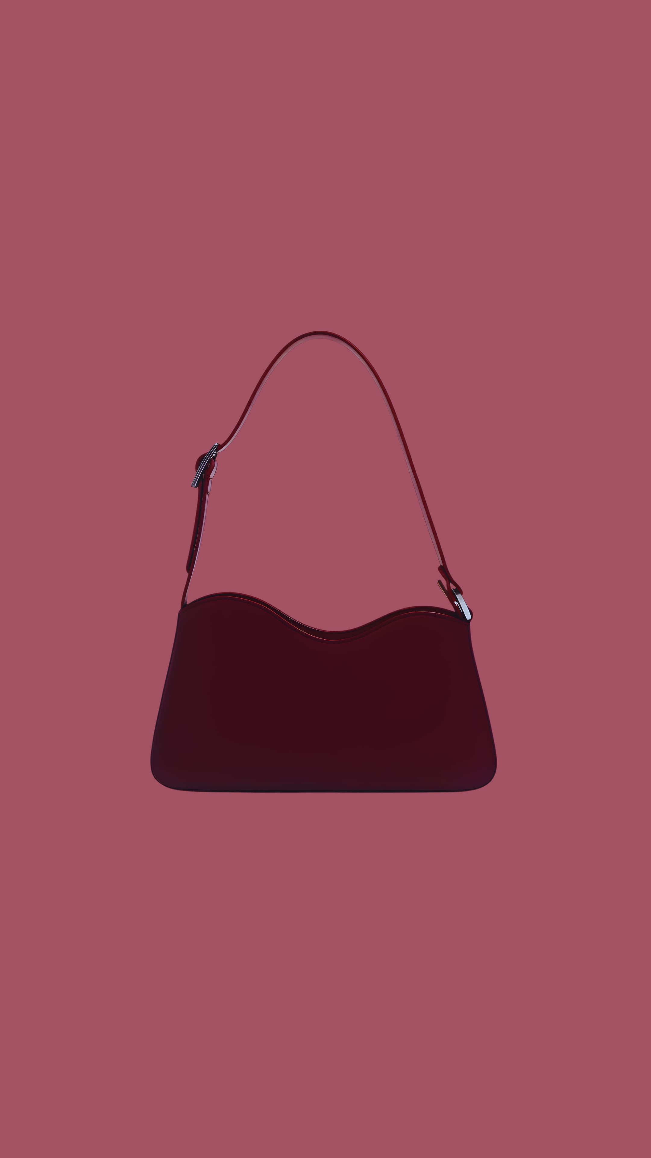 Schultertasche Elara aus Leder in der Farbe Merlot von PURE Studios