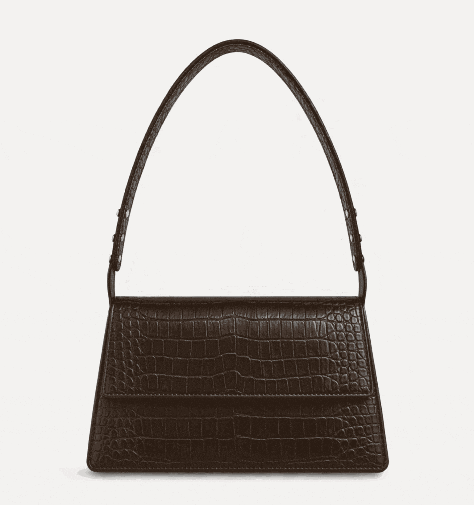 Ophelia Schultertasche aus Croco-geprägtem Leder für Damen in Braun, Bordeaux und Schwarz