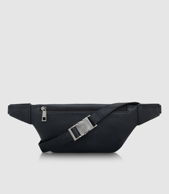 Bauchtasche Leder CAPH Midnight Black aus echtem Leder von PURE Leather Studio | PURE Leather Studio