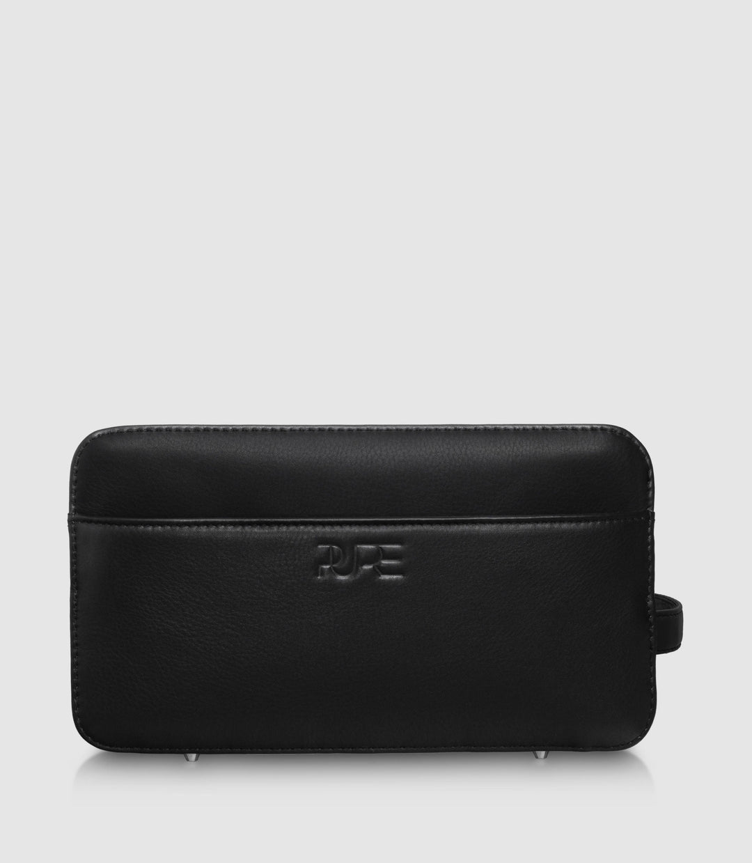 Kulturtasche Leder ATLAS Midnight Black aus echtem Leder von PURE Leather Studio | PURE Leather Studio