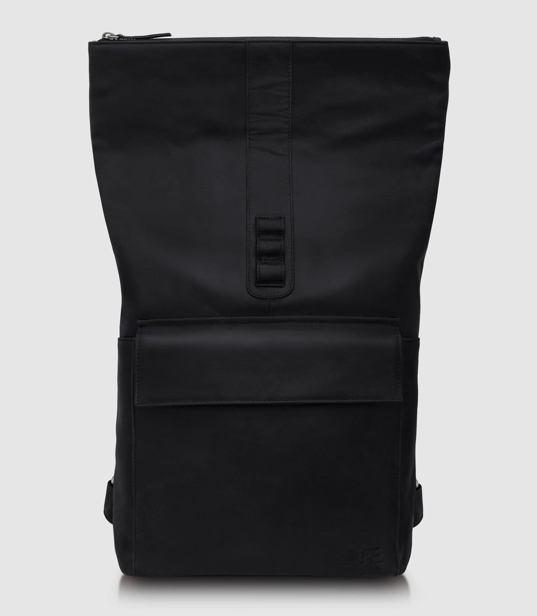 Rolltop Leder Rucksack POLIS Midnight Black aus echtem Leder von PURE Leather Studio | PURE Leather Studio